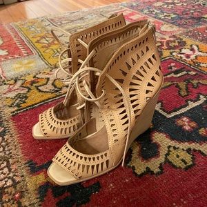 Jeffrey Campbell Rodillo wedge sandals. Never worn.